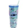 STOR Tazza Caffe Termica Riutilizzabile con Cannuccia e Coperchio 860ml, Tumbler Doppia Parete con Manico, Bicchiere Plastica Senza BPA