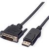 VALUE Cavo DisplayPort DP ST - DVI (24+1) ST, LSOH, nero, 1,5 m