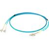 efbe Schott Cavo jumper duplex LC-LC 50/125 µm, OM3, LSZH -- colore acquamarina, Flat Twin 3x5 mm, 3 m