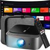 Strex Beamer - Smart Proiettore Full HD 1080P - Supporto 4K - WiFi & Bluetooth - Altoparlanti Integrati - Mini Proiettore Portatile Home Cinema - WhaleOS - Inclusa Borsa & Schermo di Proiezione
