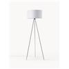 Westwing Collection Lampada treppiede da terra con paralume in tessuto Cella - Bianco, Argento