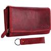 Chunkyrayan Portafoglio Donna Vera Pelle XXL Rosso GB-7 Red 1