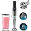 Cecotec Frullatore a immersione Katana TotalDestroy 1500XL DoubleKatana DK, 1500 W, 21 velocità e turbo, sistema a doppia lame, 4 fogli con titanio nero, campana antisalpaduras, vetro da 800 ml.