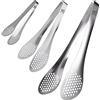 MSY BIGSUNNY Set di pinze da cucina da chef in acciaio inox (argento 17,8 CM, 22,9 CM e 27,9 CM, 3 pezzi)