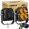 RIGIDON 2x faro da lavoro led 12V DT cablaggio kit 4.3 pollici 30W 2500lm | spot, luci di lavoro, per fuoristrada auto camion UTE ATV barca 4x4 trattore, impermeabile, 3000K ambra, fari di profondità