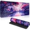 Yimomoyi Tappetino Mouse XXL, 800 x 300 x 3mm Tappetino Scrivania Grande, Antiscivolo Mousepad Gaming, Mouse Pad con Bordi Cuciti, Impermeabile Desk Mat, Accessori Scrivania Ufficio e PC (A)