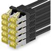 1aTTack.de Cavo di rete Ethernet Lan Cat.7 SFTP spina RJ45 Cat6a doppia schermatura 10000 Mbit/s compatibile con Cat5 Cat6 Cat6a Cat8 per switch Router Modem Patchpanel Nero / 10 pz 3 metri