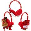 Hemobllo Paraorecchie Natalizi 3 Pezzi per e Adulti con Design Babbo Natale Pupazzo di Neve e Renna Copriorecchie Caldi Morbido per Protezione Invernale e Feste di Natale
