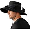 shjxi Cappello con ventole a energia solare - 4 teste ventilatore a tesa larga ad energia solare | Cappello da pescatore all'aperto - per pesca all'aperto, campeggio, giardino, cortile, escursionismo