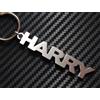 none HARRY Portachiavi Anello Chiave Key Fob Rettangolare In Acciaio Inox Argento