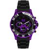 Ice-Watch ICE Chrono Electrik Black Purple Orologio Nero da Uomo con Cinturino in Silicone, Chrono, 000681 (Extra large)