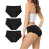 TANSTC Mutande Mestruali Donna 60ML, 4 Strati Mutandine Assorbenti A Prova di perdite, Cotone Slip Ciclo Protettive periodico per Donna, Assorbenti e Riutilizzabili, Lavabili, Nero, 3 Pack, XS
