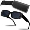 Netrox Occhiali da sole neri moderni unisex per uomo e donna con lenti UV400 polarizzate, protezione 100% UVA e UVB, montatura leggera e resistente, stile elegante per guida, viaggio, spiaggia e sport