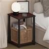 Furinno TURN-N-TUBE 2 livelli Comodino con design a ripiano aperto, quadrato senza attrezzi, tavolino d'appoggio, tavolino laterale, per camera da letto, guardaroba, soggiorno, Ciliegio scuro