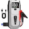 BOTEAIFIU Avviatore di Emergenza 5000A Booster Portatile per Auto Moto con Display LCD Power Bank da 12V per Batteria Scarica Ricarica USB Fino a 9.5L Benzina o 8.0L Diesel