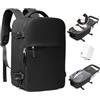 BJLFS Zaino da Viaggio con Sottovuoto Ryanair 40x30x20 Wizzair Bagaglio a mano 40x20x25 Ryanair con Pompa Borse da Cabina per Easyjet 45x36x20 con compressione sottovuoto,Zaino Casual per Laptop