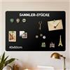 Qiytecno Lavagna Magnetica da Parete 40x60cm: Bacheca per Calamite da Viaggio e Ricette in Cucina Display Creativo per Casa Ufficio e Scuola - Nero