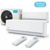 Midea Evolution Climatizzatore Dual Split 9.000 + 9.000 BTU Wi-Fi per camere e studio