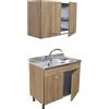 GI.MAR+APELL Sottolavello Rovere 80 cm con Lavello 1 Vasca a Destra e Colapiatti