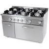 Cucina A Gas Professionale 6 Fuochi + Forno A Gas Profondità 70 cm