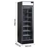 Vetrina Freezer Verticale per Gelati e Semifreddi, 300 Litri, -15°C/-25°C, con Canopy Pubblicitario, Nera