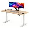 POKAR Scrivania Regolabile in Altezza Elettrica 120x70 cm | Piano Massiccio 25mm | Pannello Memory, USB-C e USB-A | Scrivania Motorizzata per Smart Working | Telaio Bianco, Piano Quercia Sonoma