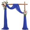 FANSU Tenda per Arco Matrimonio, Tessuto Drappeggiato per Arco Nuziale 1 Pannello Tessuto Drappeggio Matrimonio Tenda di Sfondo in Chiffon Nuziale Mantovana (Blu Reale,75x300cm)