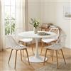 DazzlerE Set di mobili da balcone per piccoli balconi, sedie da giardino per giardino, patio, tavolo bianco (Ø 100 cm) + 4 sedie bianche