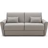 POLTRONE ITALIA Divano Letto 3 posti trasformabile Materasso matrimoniale H17 cm 2 cuscini Sfoderabile antimacchia Tortora inserti Blu Made in Italy
