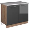 Vicco Mobile lavello cucina Fame-Line, Antracite lucido/Rovere dorato, 100 cm, PL Marmo, per la combinazione con altri moduli della serie Fame-Line