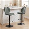 WAFTING Set 2 Sgabelli da Bar Moderni, Sgabelli Cucina Alti Regolabili in Altezza e Girevoli 360°, Sedie con Schienale e Poggiapiedi, per Isola, Bancone e Sala da Pranzo, Grigio scuro