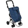 FOPPA PEDRETTI S.P.A. Foppapedretti Carrello Go Up Portaspesa, Navy, Borsa Nylon 38 L, Borsa Termica 6 L, Manubrio Regolabile, Chiusura Compatta