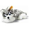 Steiff Peluche Husky Bernie, dolce animale di stoffa con occhi in plastica per bambini e bambine, pupazzo di 22 cm, grigio scuro, 280078