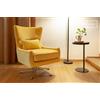 PIB Poltrona girevole in velluto giallo, stile scandinavo, 73x75x96 cm, design confortevole e originale