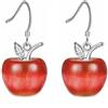 Uloveido Orecchini alla moda con mela di frutta, per ragazze, donne, Natale, compleanno, regalo, Zirconia cubica, zirconia cubica,