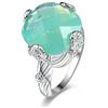 Uloveido Anello da Donna Pretty Asscher con Taglio Quadrato Verde CZ per Gioielli in Oro Placcato in Platino
