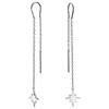 Bling Jewelry Orecchini A Catena Lunghi Per Le Donne Per L'Adolescenza In Argento 925, Con Gancio Stabilizzatore A U, Di Tendenza Minimalista.