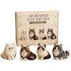 Generico Kit di perline - Decorazioni per la casa fai-da-te con gatti 3D, set di perline da ricamo per gattini fai-da-te, statuetta tridimensionale di, componenti ABS non tossicii