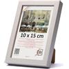 3-B MEGA Cornice portafoto bianca con venature ottiche del legno, 10 x 15 cm, cornice in legno, cornice portafoto con vetro acrilico