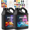 BBLTIFF 2040ml Resina Epossidica Trasparente, Resina Epossidica 1:1 Kit Resina Epossidica Completo Con Colori, Bastoncini, Cucchiai, Guanti, Misurini, Pinzette, Brillantini, Per Artigianato