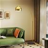 HOMCOM Lampada da terra, lampada da terra ad arco, paralume oro, 40W, E27, lampada da terra su base in marmo, lunghezza regolabile 110-115 cm, altezza regolabile 170-180 cm, design moderno, oro