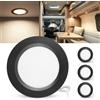 Laiebri Set di 3 Faretti LED da Incasso per Mobili 12V, 4000K Neutro 3.5W 330LM Alluminio Faretto da Incasso Dimmerabili, IP44 Faretti LED Soffitto Foro 55-58mm per Camper Barca, Nero