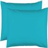 Le linge de Jules 2 federe 63 x 63 cm, colore: blu turchese, 100% cotone a 57 fili