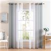 MIULEE Tende Voile in Poliestere Trasparenti Occhielli Sfumato per Soggiorno Camera da Letto Bagno Cucina Camera da Bambino Tenda Finestra Balcone Casa con 2 Pannelli 140 * 280cm Grigio