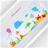 Secopad Tappeto Doccia Antiscivoloi, 100 x 40 cm, Balene Blu | 100% Privo di BPA, Forte Potere di Aspirazione, Design Cartoon per Bambini, Buon Drenaggio dell'Acqua e Facile da Pulire