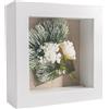 GraduatePro Cornice 3D 15x15 Profonda con vetro per Oggetti in Legno da Parete Tavolo Bianco Regalo Decorativo