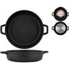 Home ANTIK ARS Home Granchef Tegame, Rivestimento Antiaderente con 2 Manici, Rotonda, Alluminio Pressofuso, Nero, 32 cm