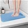 Fecialy Tappetino da Doccia Antiscivolo 70x40 cm Tappetino da Bagno con Ventose Tappetino Doccia con Cuscino Massaggiante Tappetino per Piatto Doccia Rettangolare Antiscivolo,Blu
