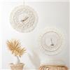 Betylifoy 2 pezzi di arazzo da parete macramè, specchio decorativo con frange intrecciate, bianco avorio, boho rotondo da parete per camera da letto, soggiorno, cameretta dei bambini, decorazione per