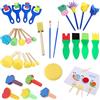 YDNURSCT Set di Spugnette per Dipingere Bambini - Kit Completo con Pennelli, Spugne e Stampe in Schiuma - 31 Pezzi, Adatto a Bambini dai 14 Anni in su，Pennelli di pittura Kit di strumenti di disegno